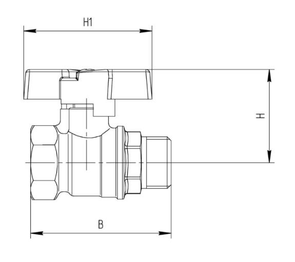 Кран газовый БАЗ Standart 11б27п Ду20 вн-нар, ручка бабочка