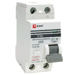 Устройство защитного отключения (УЗО) 2-полюсное 30мА, тип АС, ВД100, (электромехан.) EKF PROxima