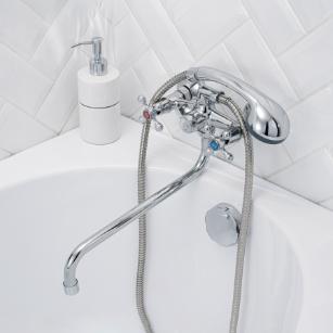 SL71-140 Смеситель для ванны с длинным изливом и с душем (РМС)