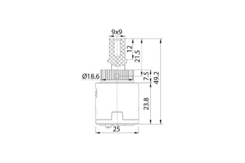 Картридж для смесителя 25 мм керамический IDDIS (999C25D0SM)
