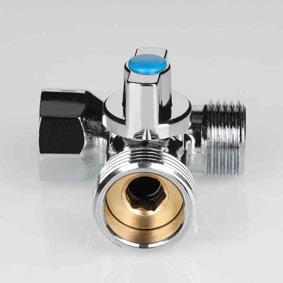 Кран шаровой тройник 1/2"х3/4"х1/2" для подключения стиральной машины Валтек / Valtec VT.256.N.