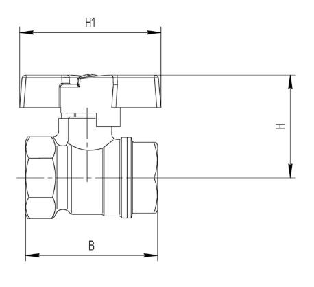 Кран газовый БАЗ Standart 11б27п Ду15 вн-вн, ручка бабочка