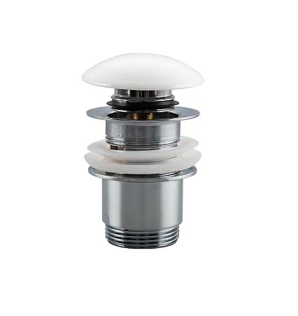 Донный клапан с переливом 11/4" КЛИК-КЛАК FRAP F-60-8 (с белой керам. крышкой)