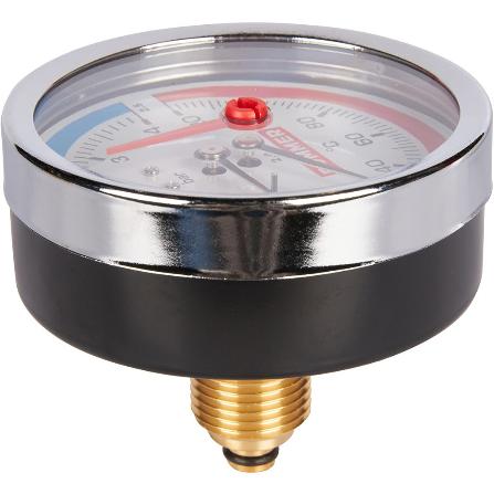 Термоманометр аксиальный d80 - 1/2" Rommer RIM-0005-800415