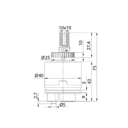 Картридж 40 мм (c ножками) IDDIS (999C40H0SM)