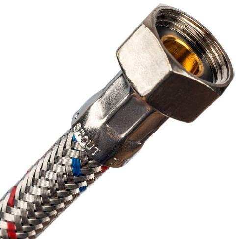 Гибкая подводка угловая 3/8"-3/8" гайка-гайка STOUT (Италия)