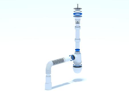 Сифон для умывальника 11/4"-40 с гофрой 40-40/50, С 1015 АниПласт (Россия)