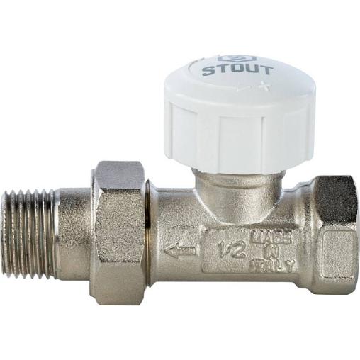 Клапан радиаторный прямой термостатический 1/2" STOUT (Италия)