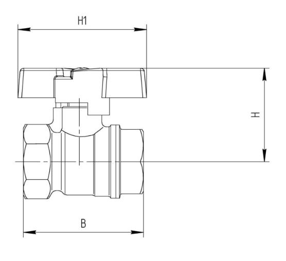 Кран газовый БАЗ Standart 11б27п Ду20 вн-вн, ручка бабочка